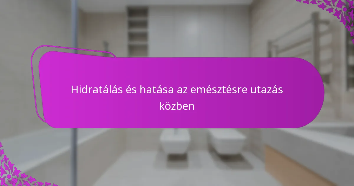 Hidratálás utazás közben - Hatások az emésztésre és hatékony stratégiák