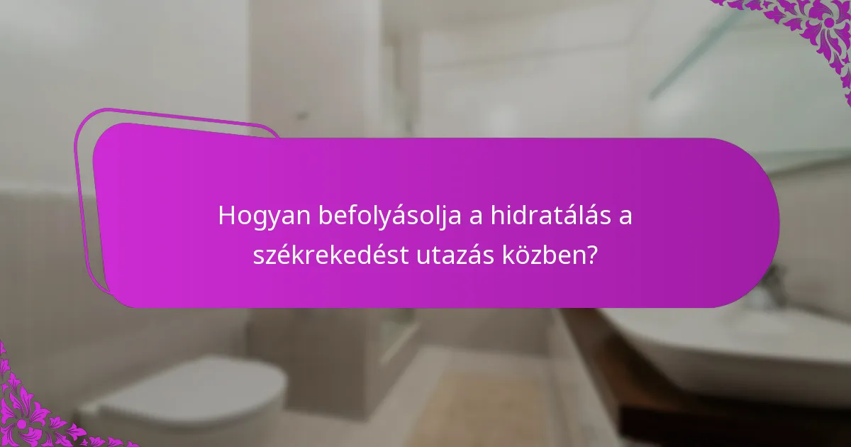 Hogyan befolyásolja a hidratálás a székrekedést utazás közben?