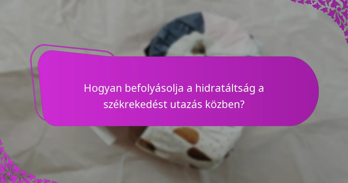 Hogyan befolyásolja a hidratáltság a székrekedést utazás közben?