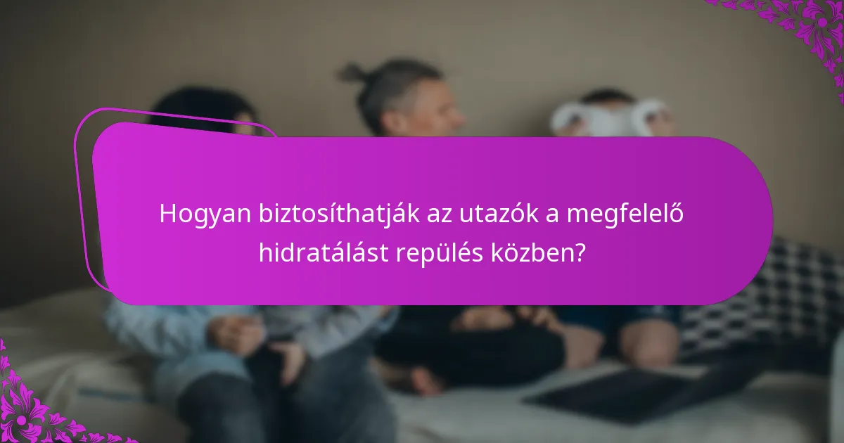 Hogyan biztosíthatják az utazók a megfelelő hidratálást repülés közben?