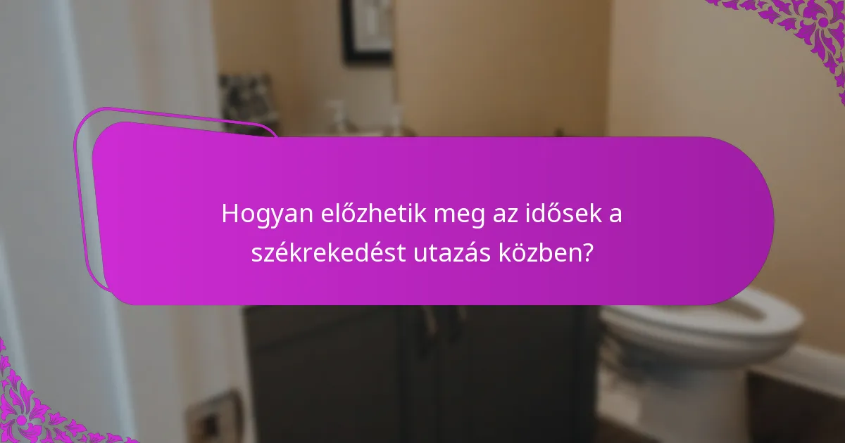Hogyan előzhetik meg az idősek a székrekedést utazás közben?