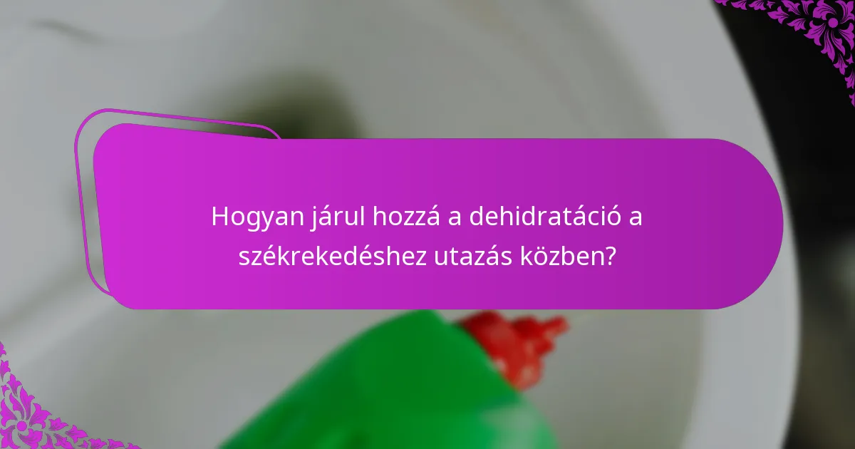 Hogyan járul hozzá a dehidratáció a székrekedéshez utazás közben?