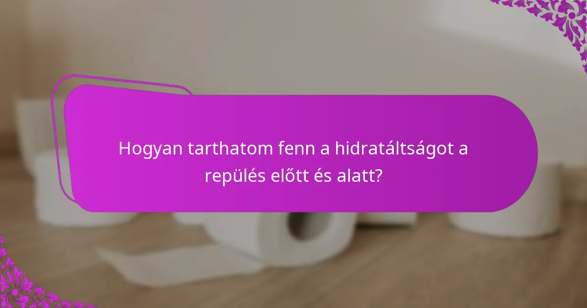 Hogyan tarthatom fenn a hidratáltságot a repülés előtt és alatt?