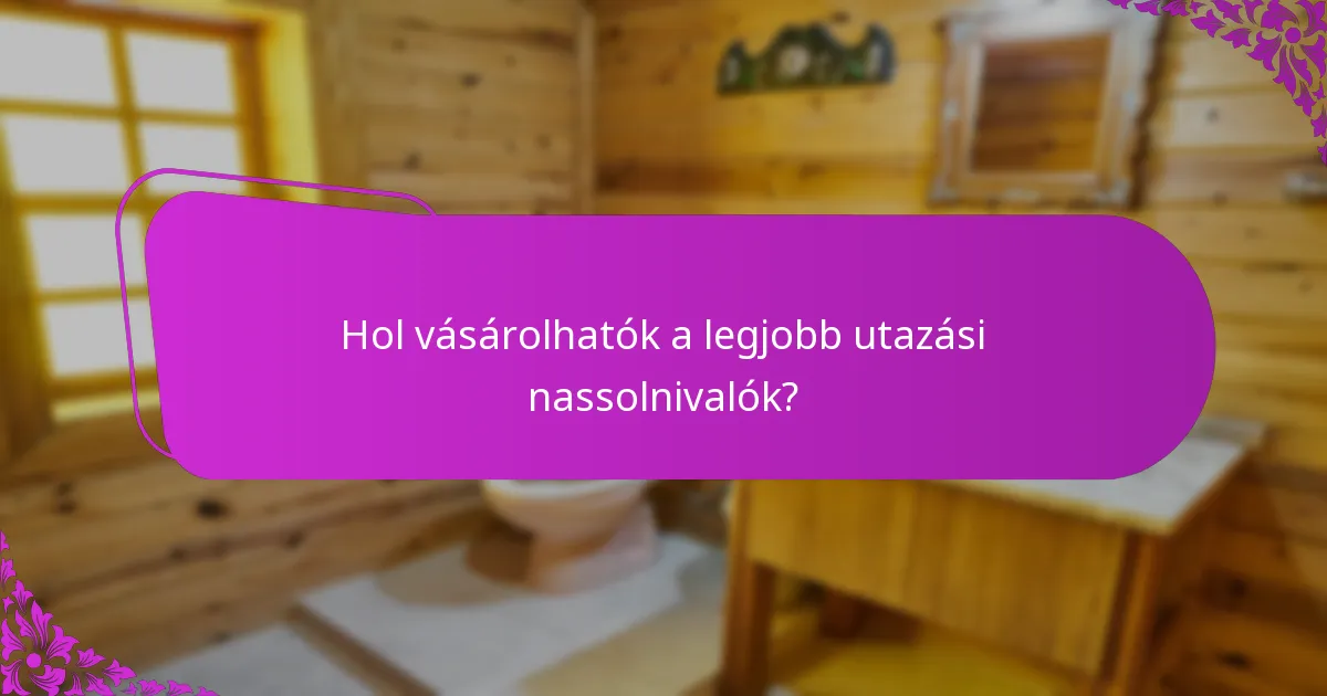 Hol vásárolhatók a legjobb utazási nassolnivalók?