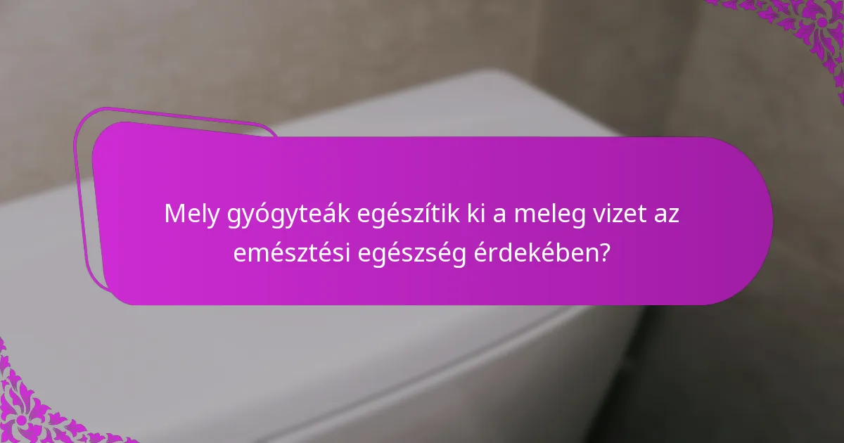 Mely gyógyteák egészítik ki a meleg vizet az emésztési egészség érdekében?