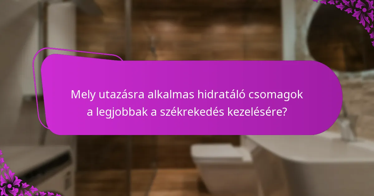 Mely utazásra alkalmas hidratáló csomagok a legjobbak a székrekedés kezelésére?