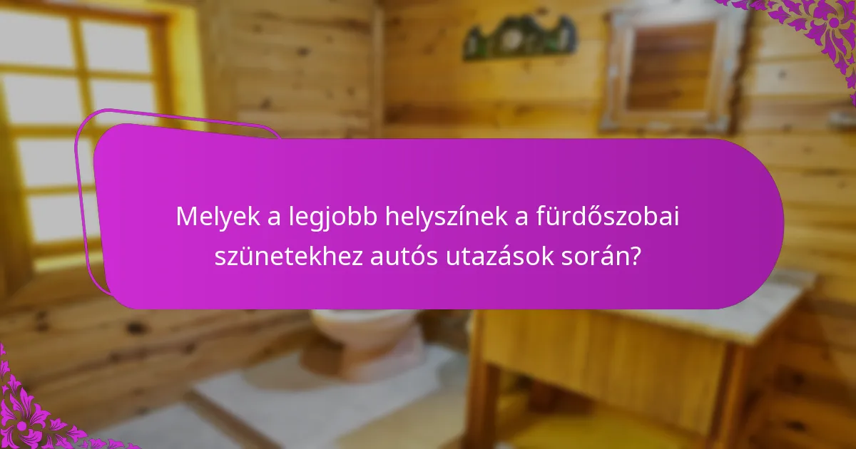 Melyek a legjobb helyszínek a fürdőszobai szünetekhez autós utazások során?