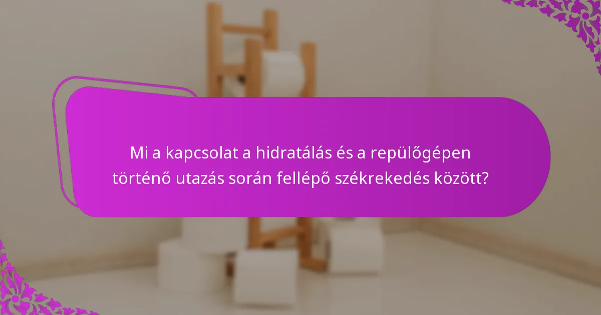 Milyen életmódbeli gyakorlatok javíthatják a hidratálást és előzhetik meg a székrekedést utazás közben?