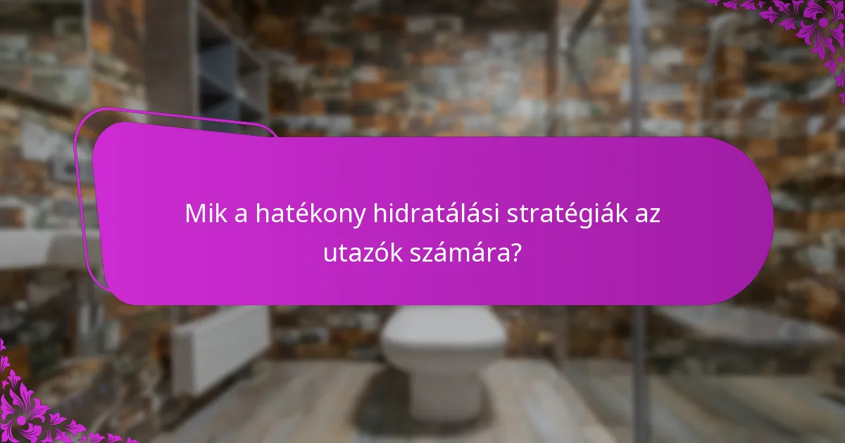 Mikor kell az utazóknak aggódniuk a hidratálás és a székrekedés miatt?