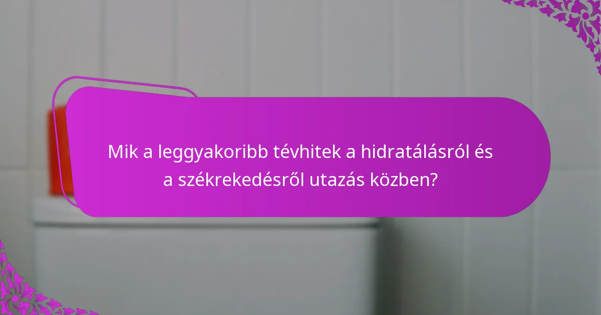 Mik a leggyakoribb tévhitek a hidratálásról és a székrekedésről utazás közben?
